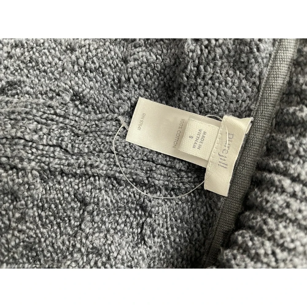 Pure‎ Jill Womens S Cable Knit 100% Cotton Open Drape Cardigan Sweater Gray